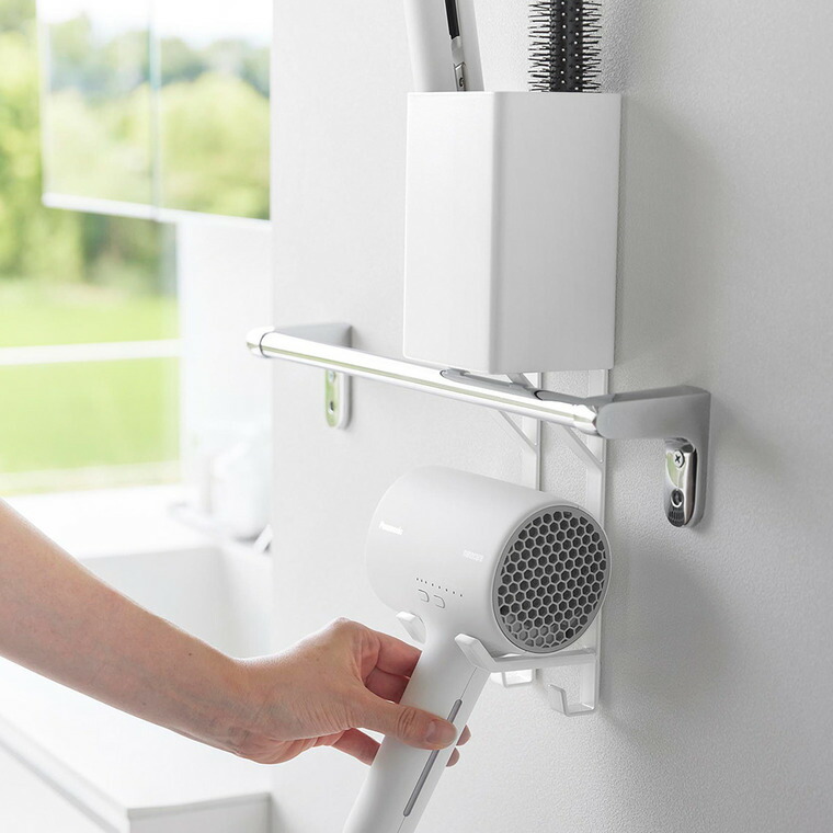 タオル掛け上ドライヤー&ヘアーアイロンホルダー タワー 山崎実業 tower 公式 10545 10546 ホワイト ブラック 送料無料