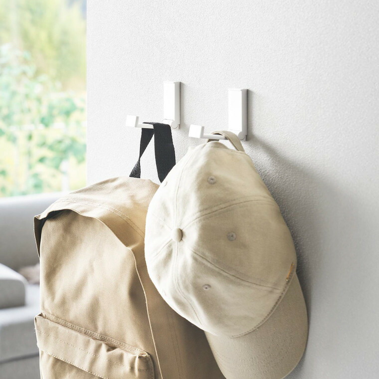 山崎実業 tower 壁付け折り畳みフック タワー 2個組 公式 10551 10552 ホワイト ブラック