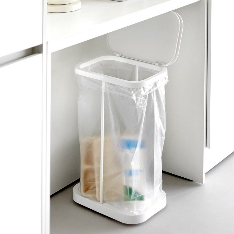 山崎実業 LUCE キャスター付き横開き分別ゴミ袋ホルダー ルーチェ 公式 10567 10568 ホワイト ブラック 送料無料