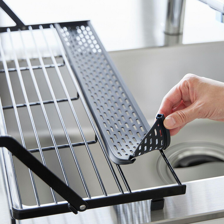 シンク上スリム水切りラック タワー シリコーントレー付き 山崎実業 tower 公式 10581 10582 ホワイト ブラック 送料無料