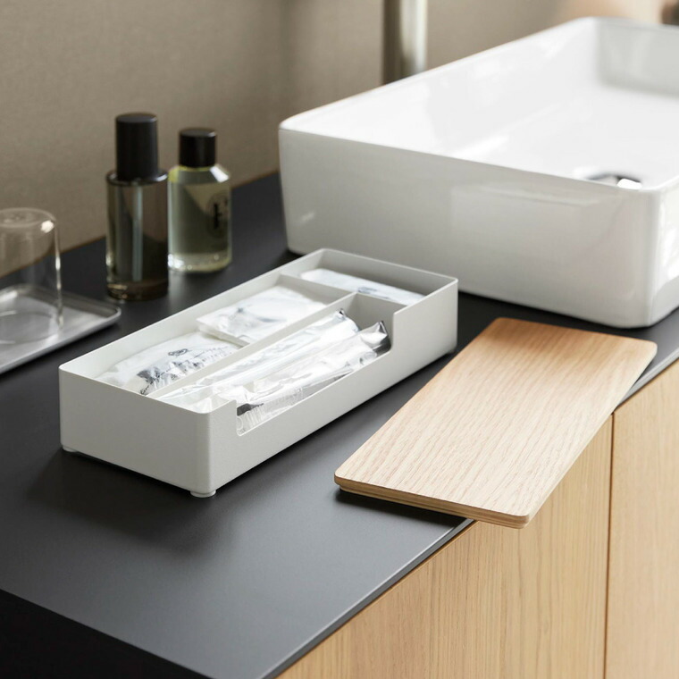 山崎実業 RIN 蓋付きアメニティ&小物収納 リン ブラウン 公式 10602 10603 ブラウン ナチュラル 送料無料