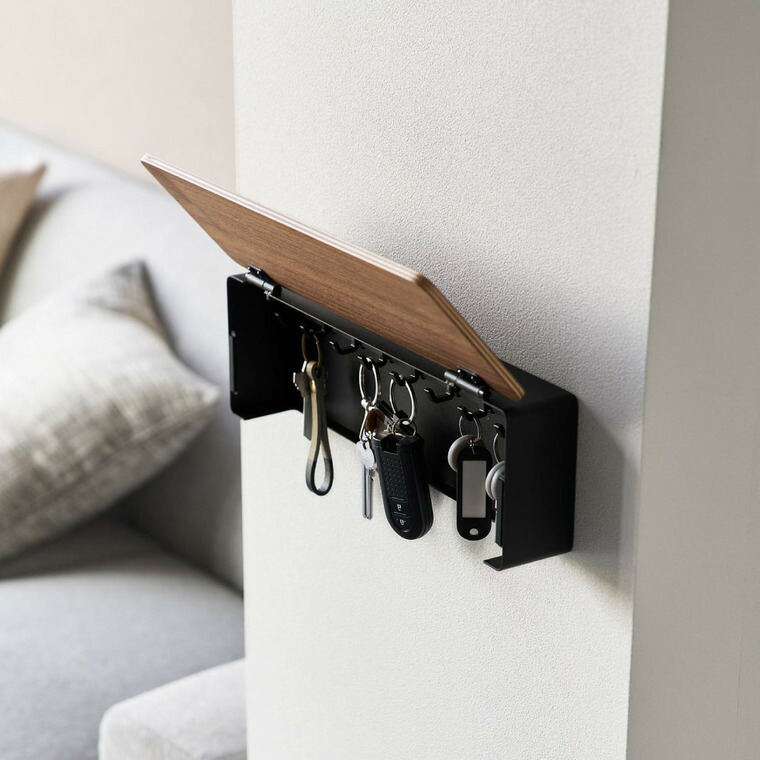 山崎実業 RIN 壁付けキーフック リン ロング 公式 10608 10609 ブラウン ナチュラル 送料無料