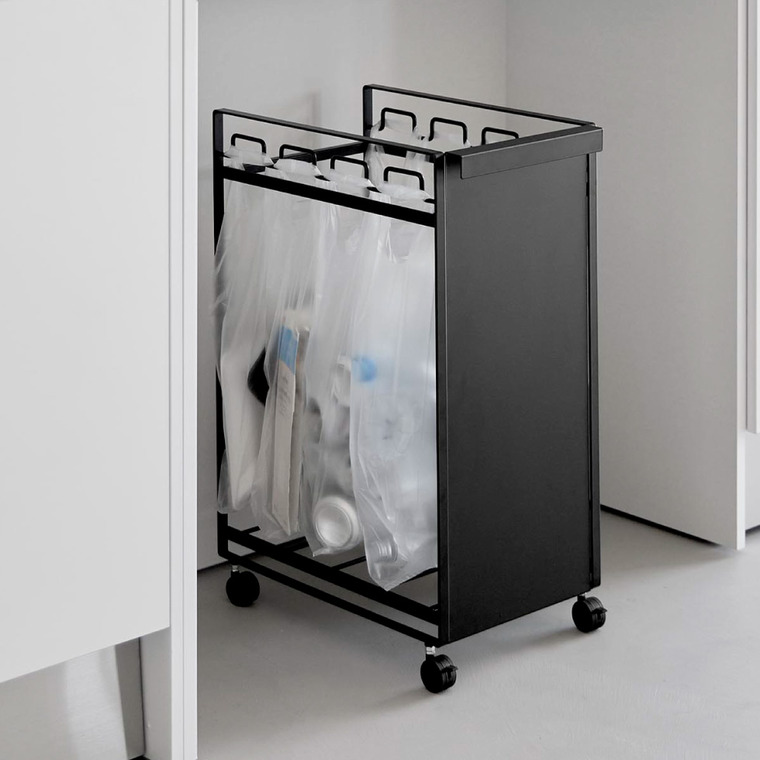 山崎実業 tower 目隠し分別ダストワゴン タワー 4分別 公式 10618 10619 ホワイト ブラック 送料無料 / ゴミ箱 ダストボックス キャスター付き キッチン 用品 台所 レジ袋 ゴミ袋 yamazaki JGS