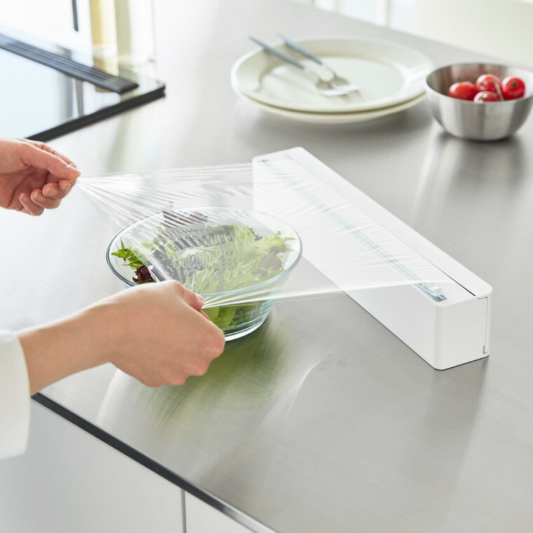 山崎実業 tower マグネットラップケース タワー スライドカッター付き 公式 10658 10659 ホワイト ブラック 送料無料