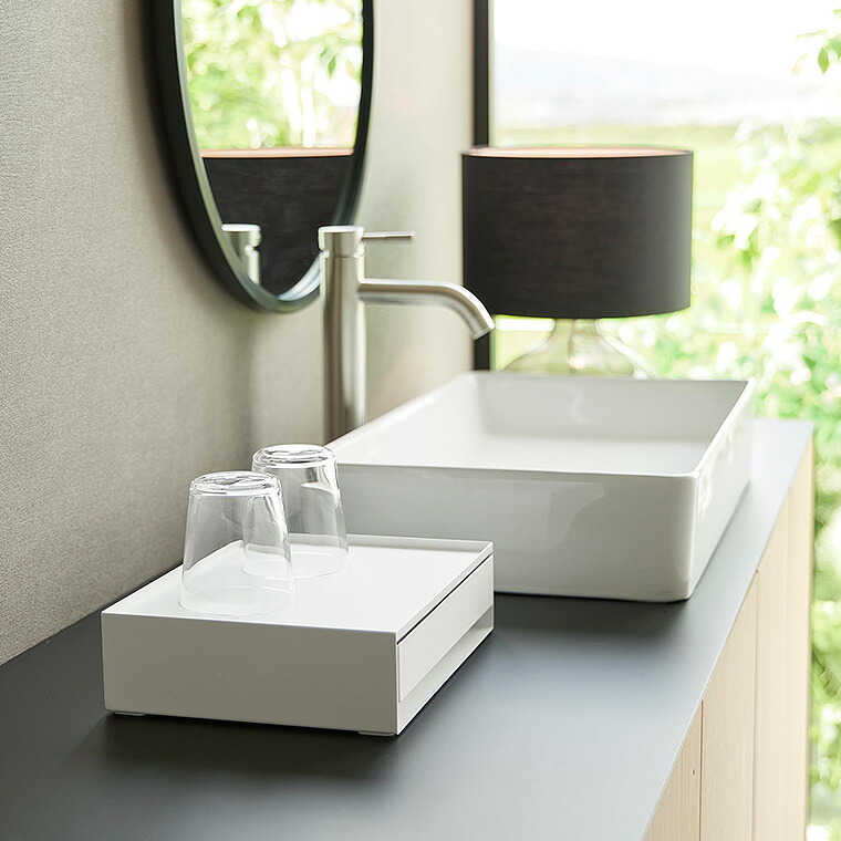 トレー付きアメニティ引き出し収納 タワー 山崎実業 tower 公式 10711 10712 ホワイト ブラック 送料無料