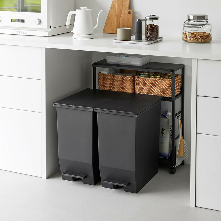 ゴミ箱裏スリムワゴン タワー 山崎実業 tower 公式 10765 10766 ホワイト ブラック 送料無料