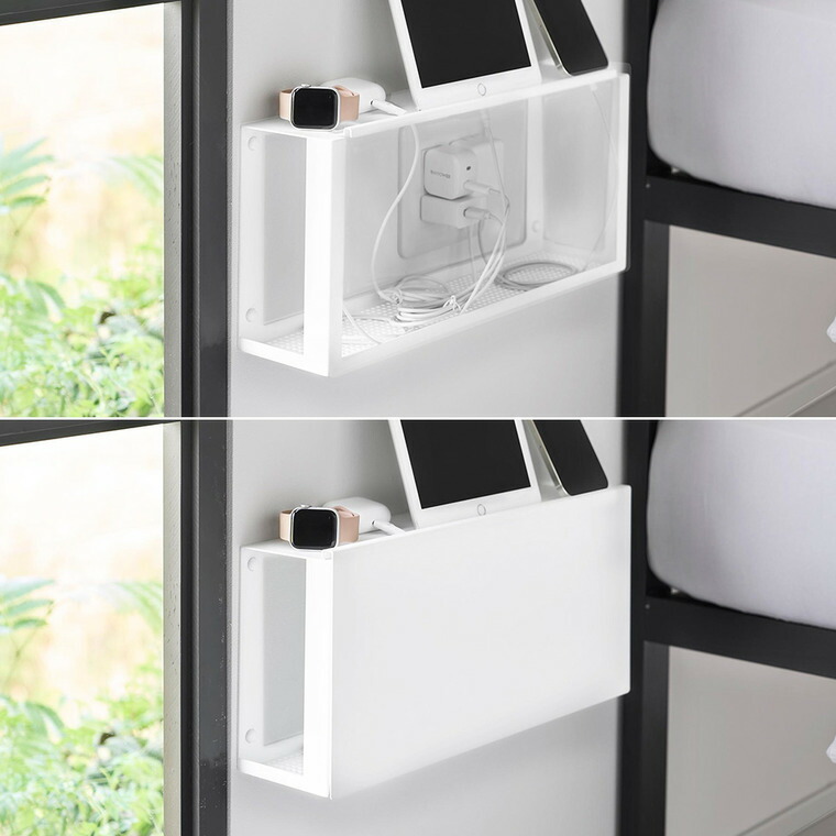 コンセントごと隠せる壁付けケーブルラック タワー 山崎実業 tower 公式 10785 10786 ホワイト ブラック 送料無料