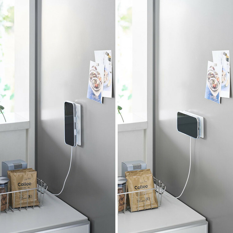 山崎実業 tower マグネットスマートフォン充電ホルダー タワー 公式 10086 10087 ホワイト ブラック