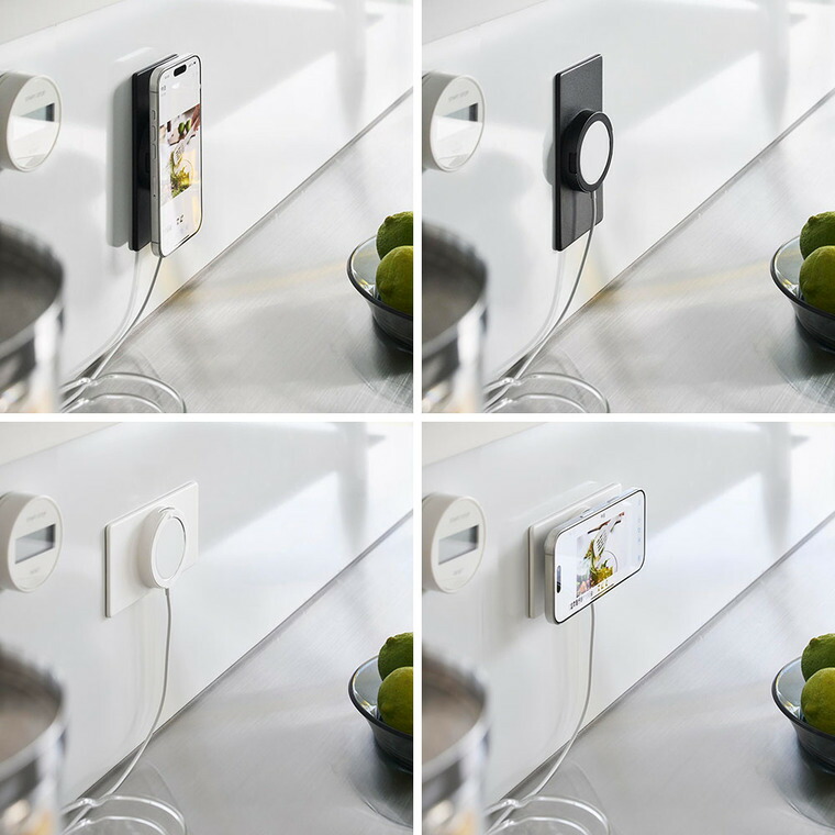 山崎実業 tower マグネットスマートフォン充電ホルダー タワー 公式 10086 10087 ホワイト ブラック