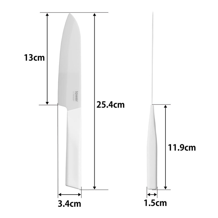 tower セラミックナイフ タワー ペティ 13cm 山崎実業 10119 10120 ホワイト ブラック 送料無料