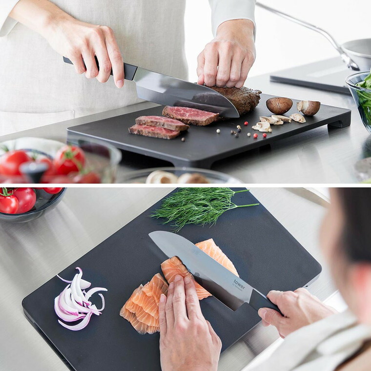 tower セラミックナイフ タワー 三徳 16.5cm 山崎実業 10121 10122 ホワイト ブラック 送料無料