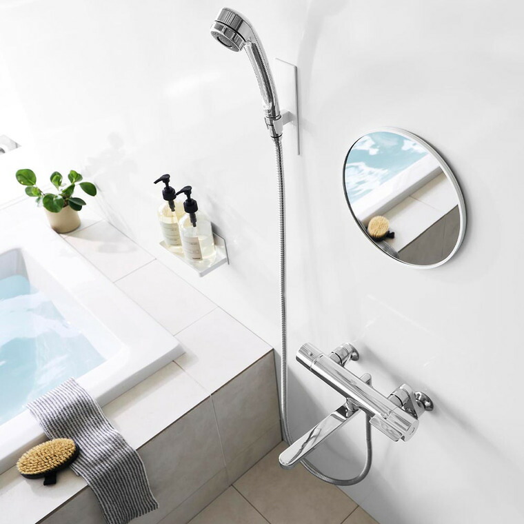 山崎実業 tower マグネットバスルーム樹脂ミラー タワー 丸型 23cm 公式 10171 10172 ホワイト ブラック 送料無料