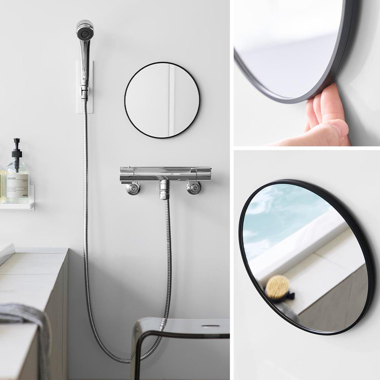 山崎実業 tower マグネットバスルーム樹脂ミラー タワー 丸型 23cm 公式 10171 10172 ホワイト ブラック 送料無料