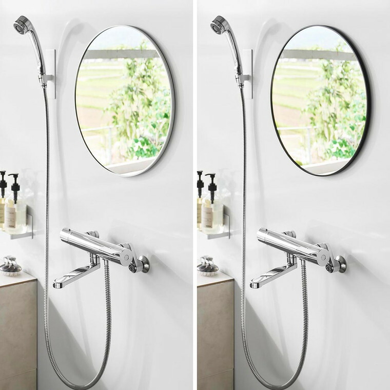 山崎実業 tower マグネットバスルーム樹脂ミラー タワー 丸型 42cm 公式 ホワイト ブラック 10173 10174 送料無料