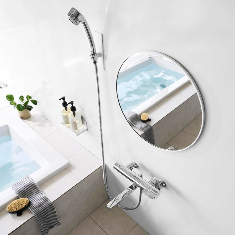 山崎実業 tower マグネットバスルーム樹脂ミラー タワー 丸型 42cm 公式 ホワイト ブラック 10173 10174 送料無料