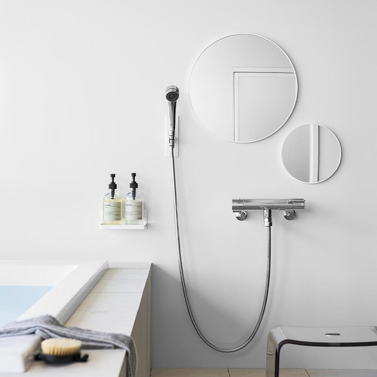 山崎実業 tower マグネットバスルーム樹脂ミラー タワー 丸型 42cm 公式 ホワイト ブラック 10173 10174 送料無料