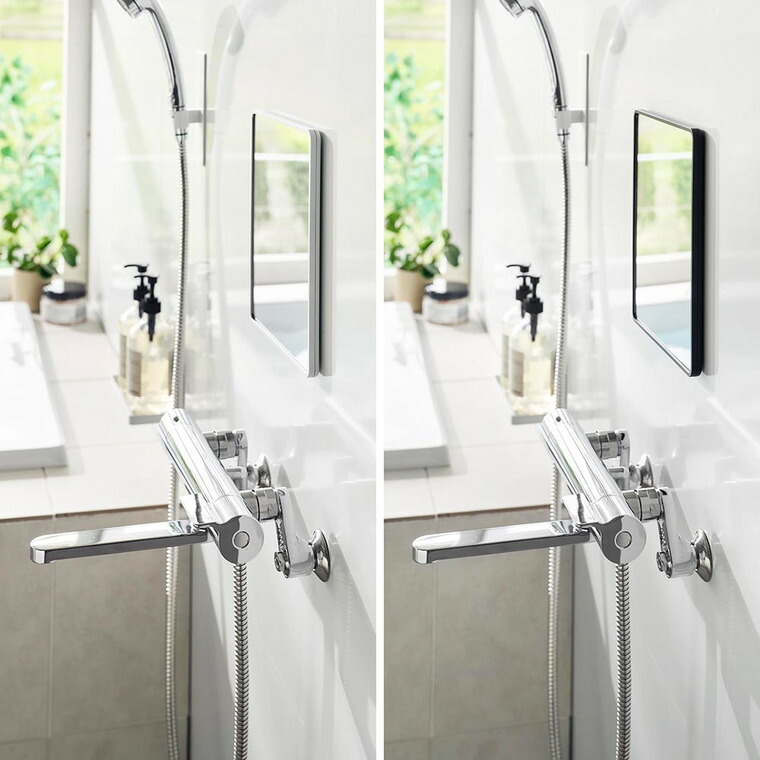 山崎実業 tower マグネットバスルーム樹脂ミラー タワー 角型 公式 10302 10303 ホワイト ブラック 送料無料