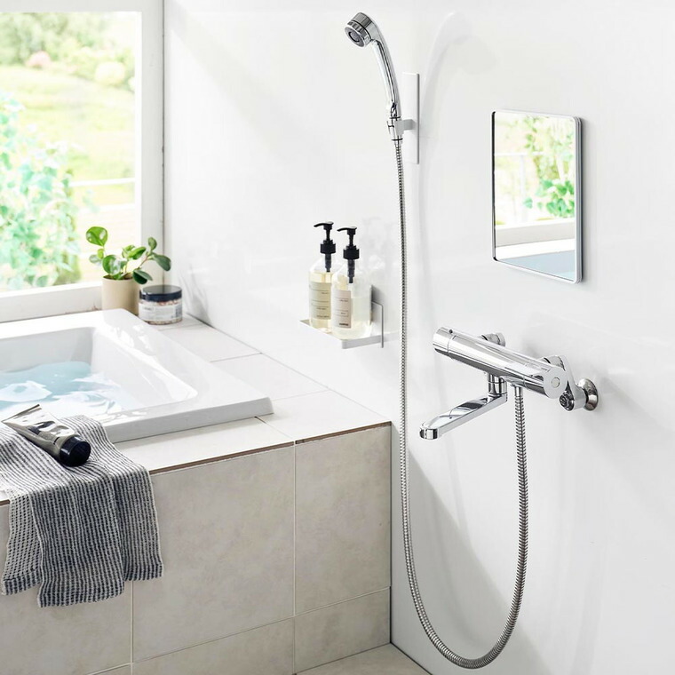 山崎実業 tower マグネットバスルーム樹脂ミラー タワー 角型 公式 10302 10303 ホワイト ブラック 送料無料