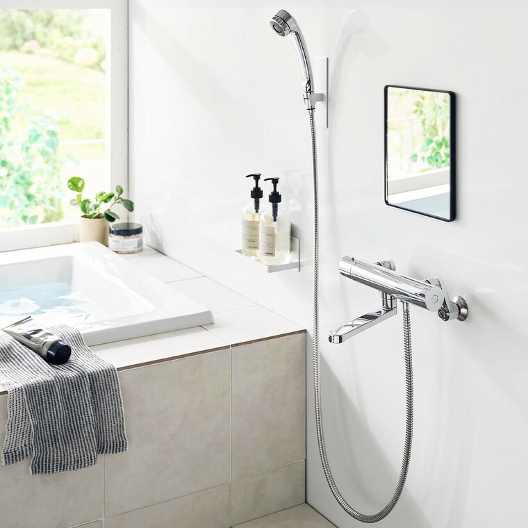 山崎実業 tower マグネットバスルーム樹脂ミラー タワー 角型 公式 10302 10303 ホワイト ブラック 送料無料