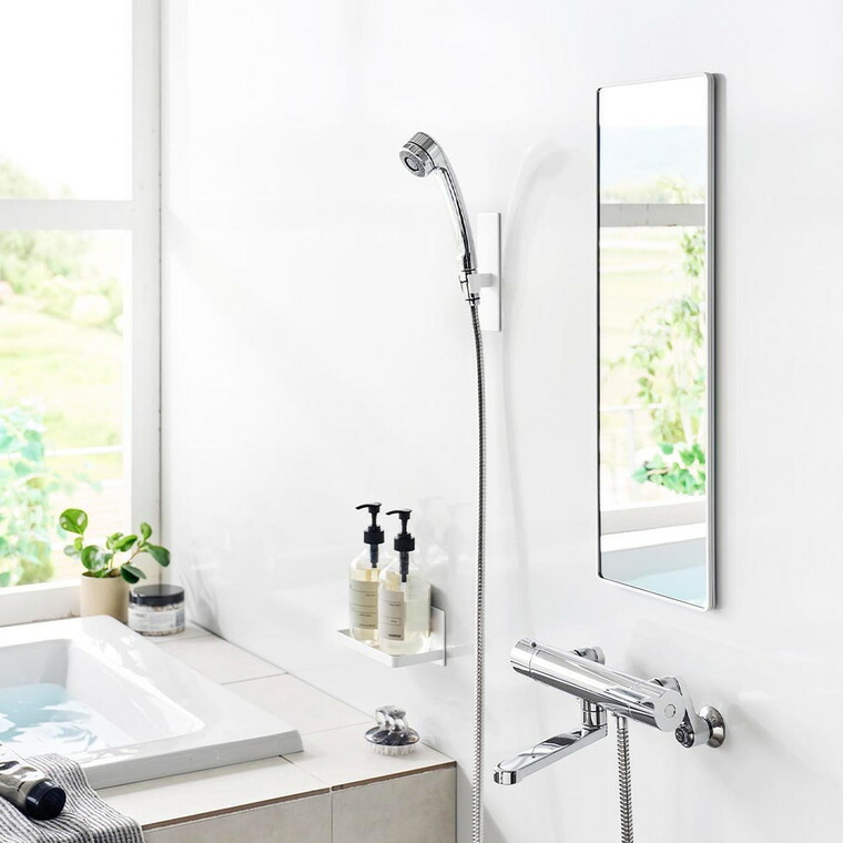 山崎実業 tower マグネットバスルーム樹脂ミラー タワー 角型 ロング 公式 ホワイト ブラック 10304 10305 送料無料