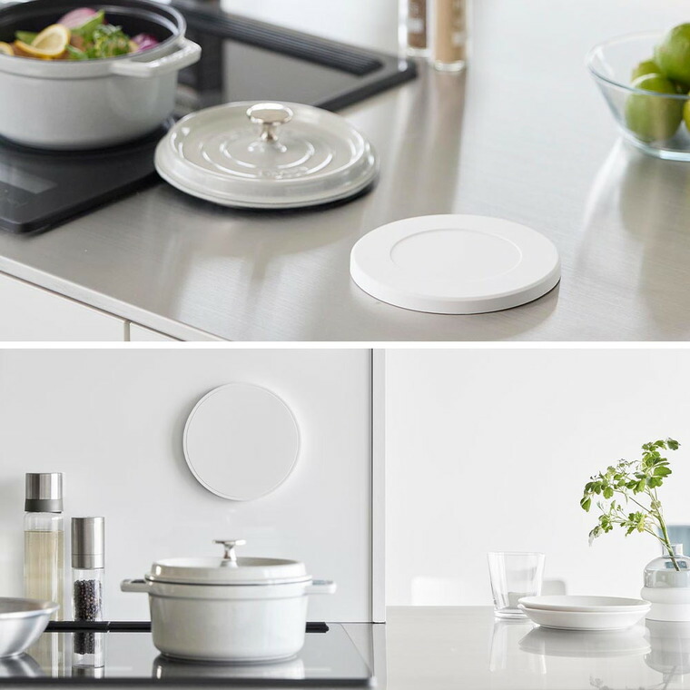 マグネットシリコーン鍋敷き タワー 丸型 山崎実業 tower 公式 10318 10319 ホワイト ブラック 送料無料