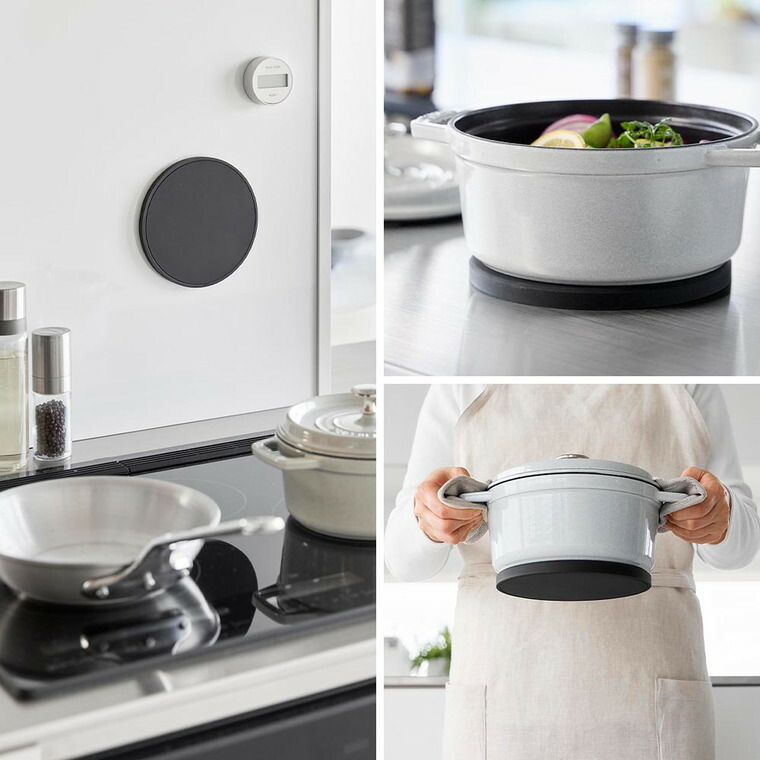 マグネットシリコーン鍋敷き タワー 丸型 山崎実業 tower 公式 10318 10319 ホワイト ブラック 送料無料