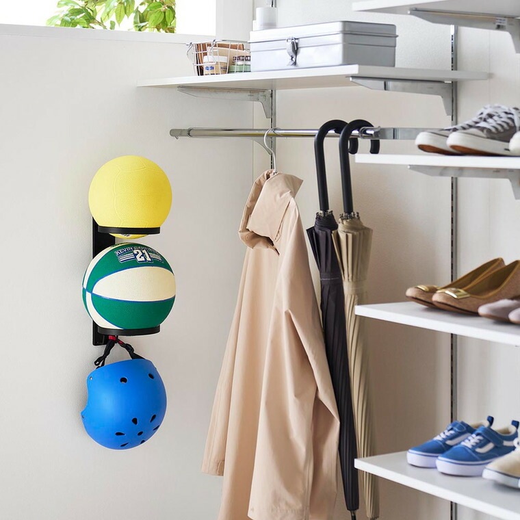 tower 壁付けボール収納 タワー 2段 山崎実業 10348 10349 ホワイト ブラック 送料無料