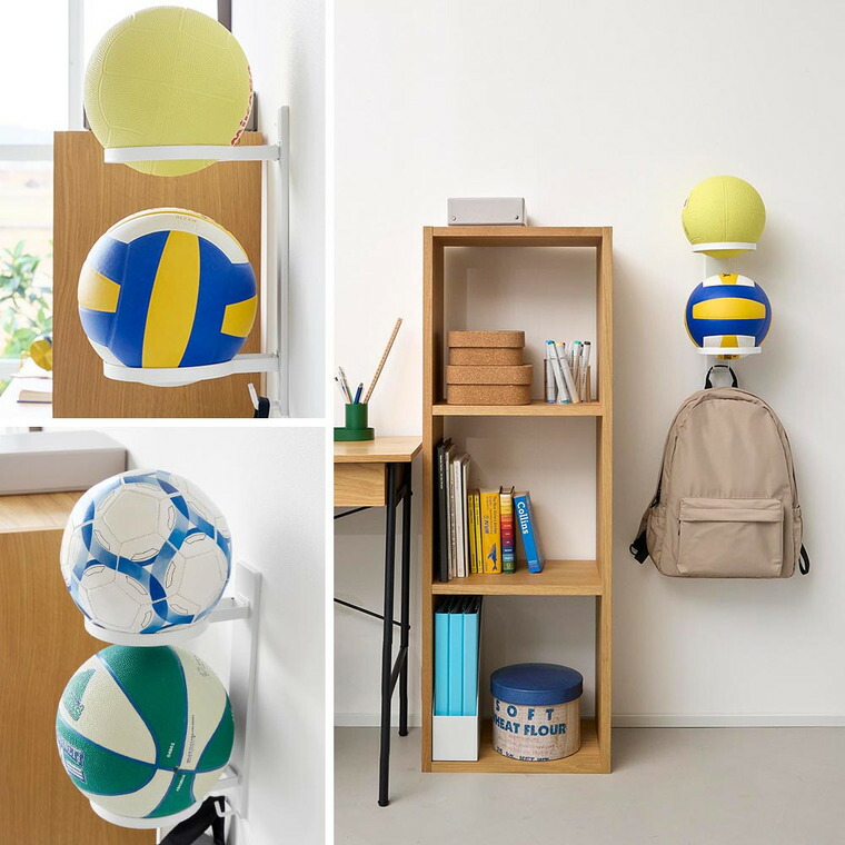 tower 壁付けボール収納 タワー 2段 山崎実業 10348 10349 ホワイト ブラック 送料無料