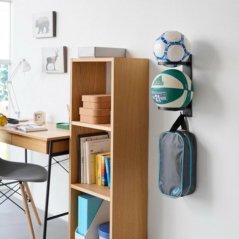 tower 壁付けボール収納 タワー 2段 山崎実業 10348 10349 ホワイト ブラック 送料無料