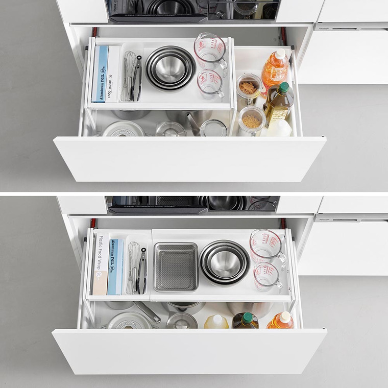 シンク下引き出し幅伸縮スライドラック タワー D30 山崎実業 tower 公式 10356 10357 ホワイト ブラック 送料無料