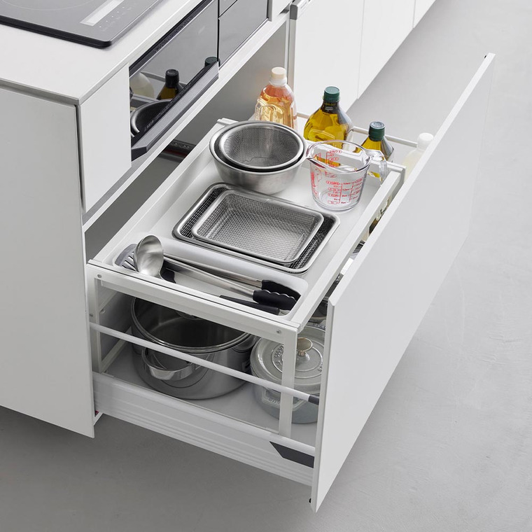 シンク下引き出し幅伸縮スライドラック タワー D40 山崎実業 tower 公式 10358 10359 ホワイト ブラック 送料無料