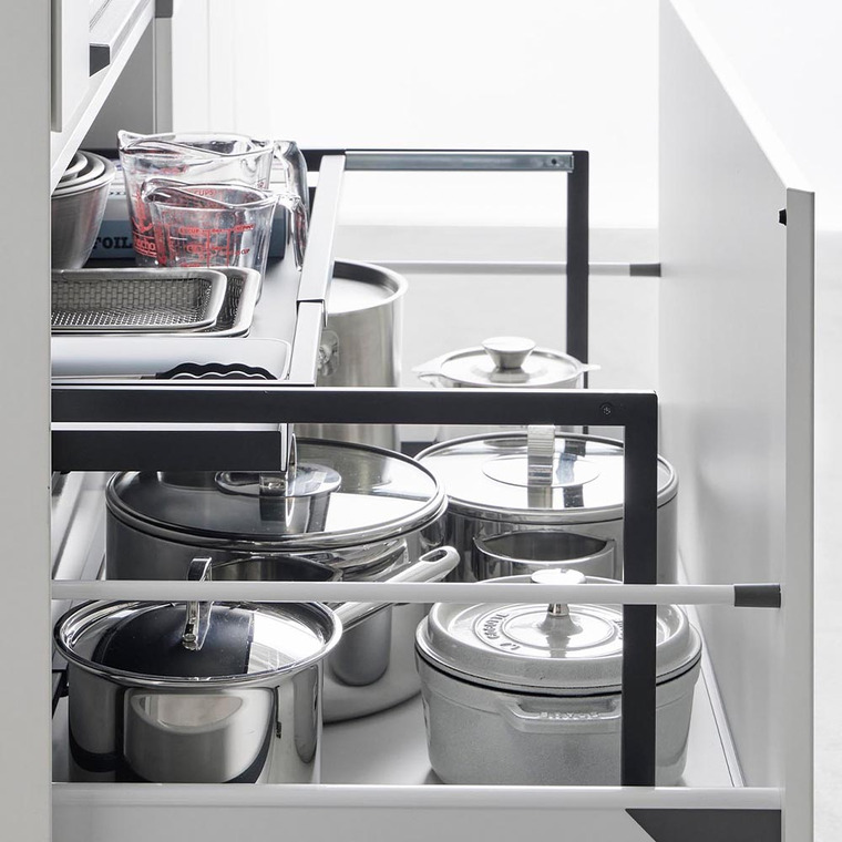 シンク下引き出し幅伸縮スライドラック タワー D40 山崎実業 tower 公式 10358 10359 ホワイト ブラック 送料無料