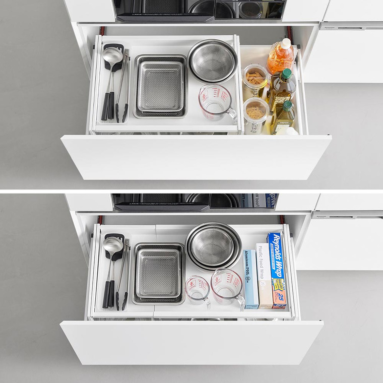 シンク下引き出し幅伸縮スライドラック タワー D40 山崎実業 tower 公式 10358 10359 ホワイト ブラック 送料無料