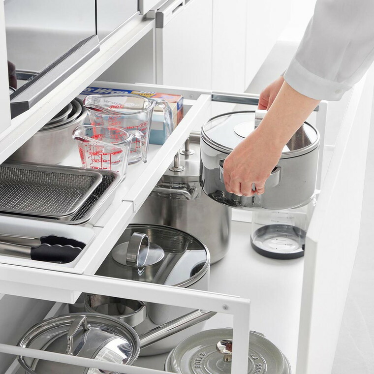 シンク下引き出し幅伸縮スライドラック タワー D40 山崎実業 tower 公式 10358 10359 ホワイト ブラック 送料無料