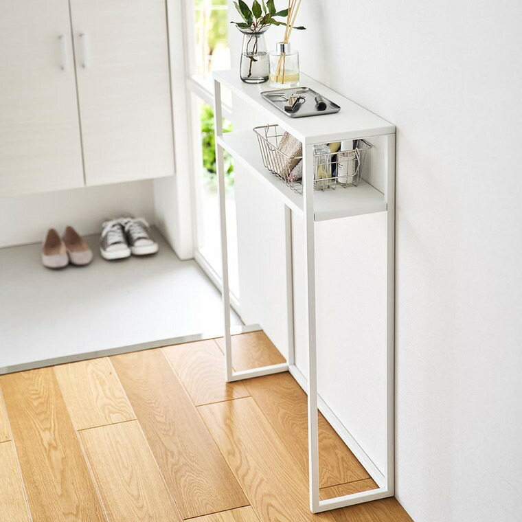 山崎実業 tower 棚付きコンソールテーブル タワー 公式 10393 10394 ホワイト ブラック 送料無料