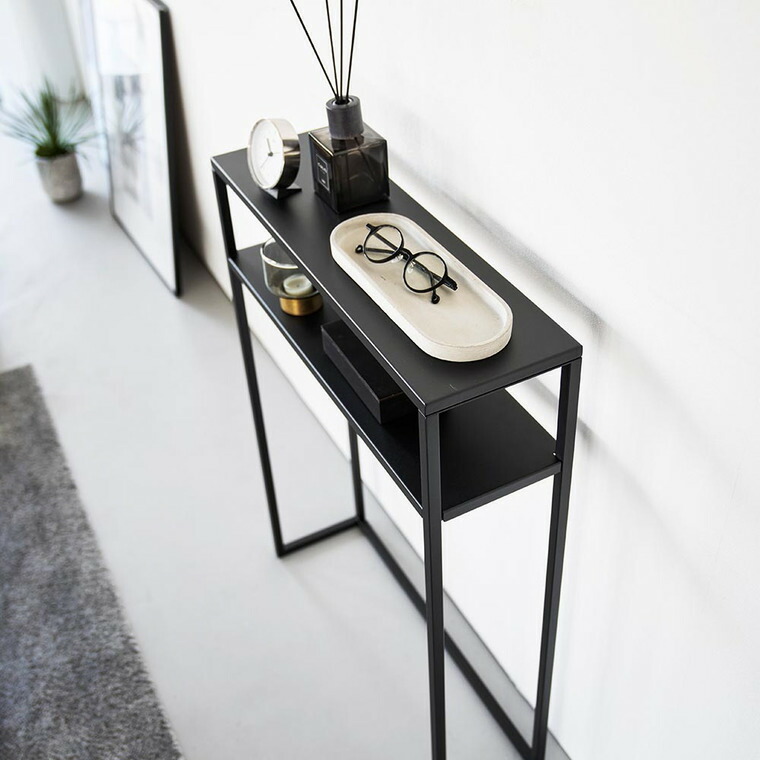 山崎実業 tower 棚付きコンソールテーブル タワー 公式 10393 10394 ホワイト ブラック 送料無料