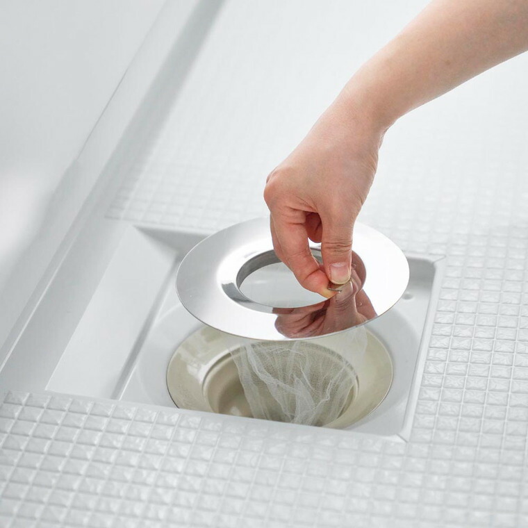 山崎実業 tower 水切りネットが交換しやすいお風呂の排水口ネットホルダー タワー 公式 10409 シルバー