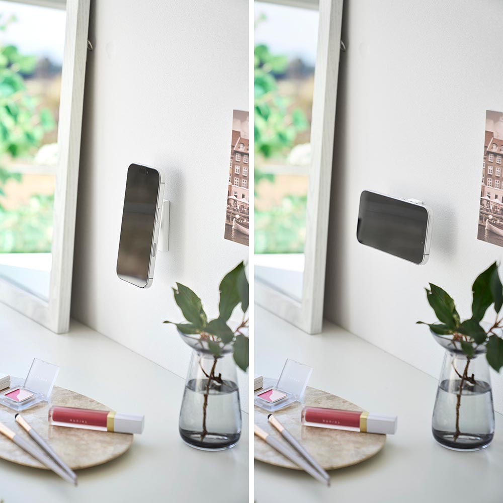 角度が調節できる壁付けスマホホルダー タワー 山崎実業 tower 公式 10434 10435 ホワイト ブラック