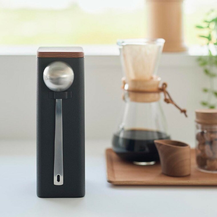 山崎実業 tower 袋ごとコーヒー豆収納ケース タワー スプーン付き 公式 10460 10461 ホワイト ブラック 送料無料