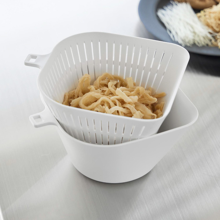 山崎実業 tower チリトリボウル ザルセット タワー 1000mL 公式 10849 10850 ホワイト ブラック