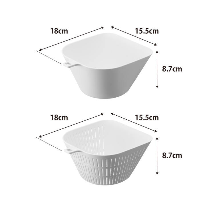 山崎実業 tower チリトリボウル ザルセット タワー 1000mL 公式 10849 10850 ホワイト ブラック