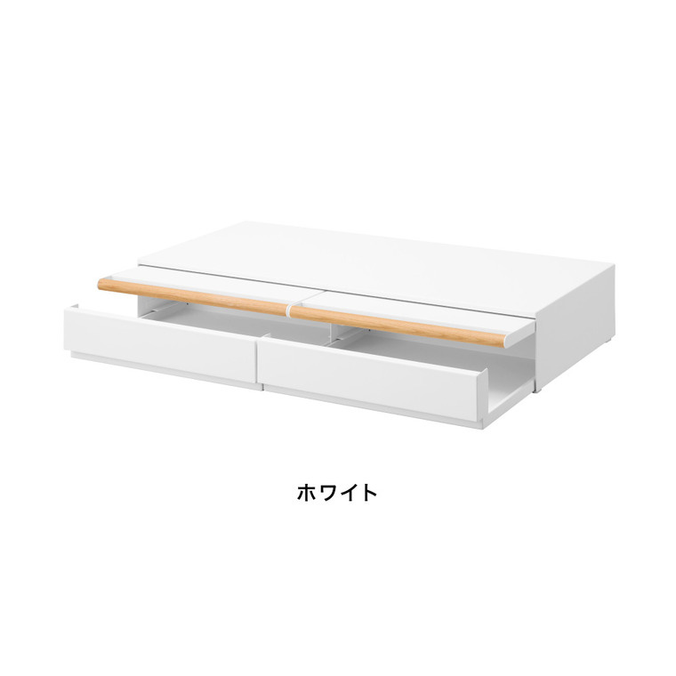 山崎実業 tosca キッチン家電下引き出し&スライドテーブル トスカ W80 公式 11024 ホワイト 送料無料