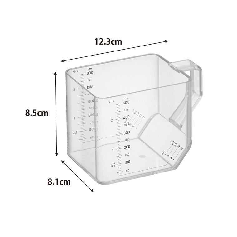 山崎実業 tower 大さじも量れる計量カップ タワー 500mL 公式 11278 11279 ホワイト ブラック