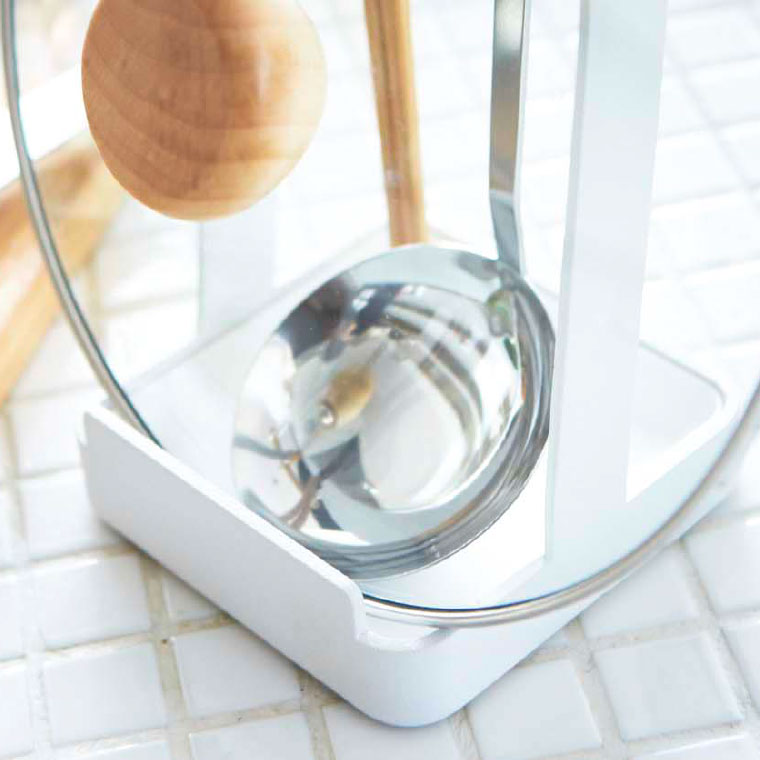 お玉＆鍋ふたスタンド トスカ 山崎実業 tosca ホワイト 2423 タワーシリーズ