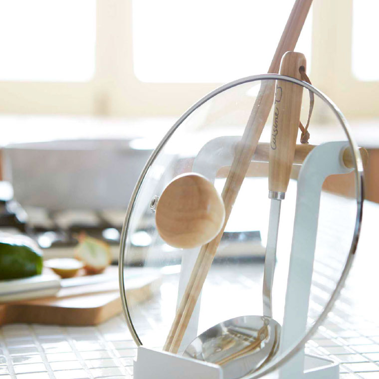 お玉＆鍋ふたスタンド トスカ 山崎実業 tosca ホワイト 2423 タワーシリーズ