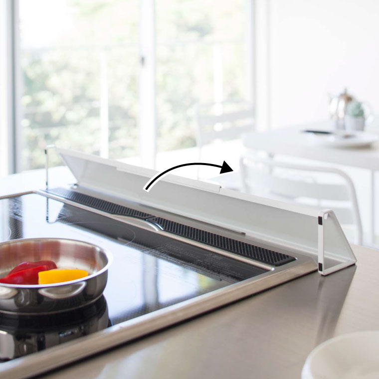 排気口カバー タワー 山崎実業 コンロカバー tower キッチン ホワイト/ブラック 2454 2455 タワーシリーズ