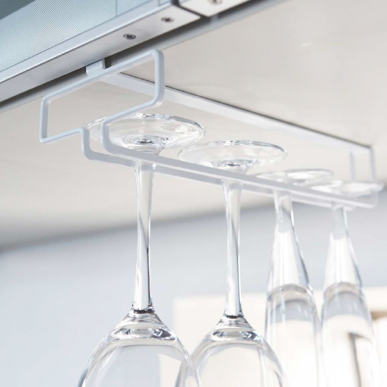 戸棚下ワイングラスハンガー タワー 山崎実業 tower プレート ホワイト/ブラック 2462 2463 タワーシリーズ