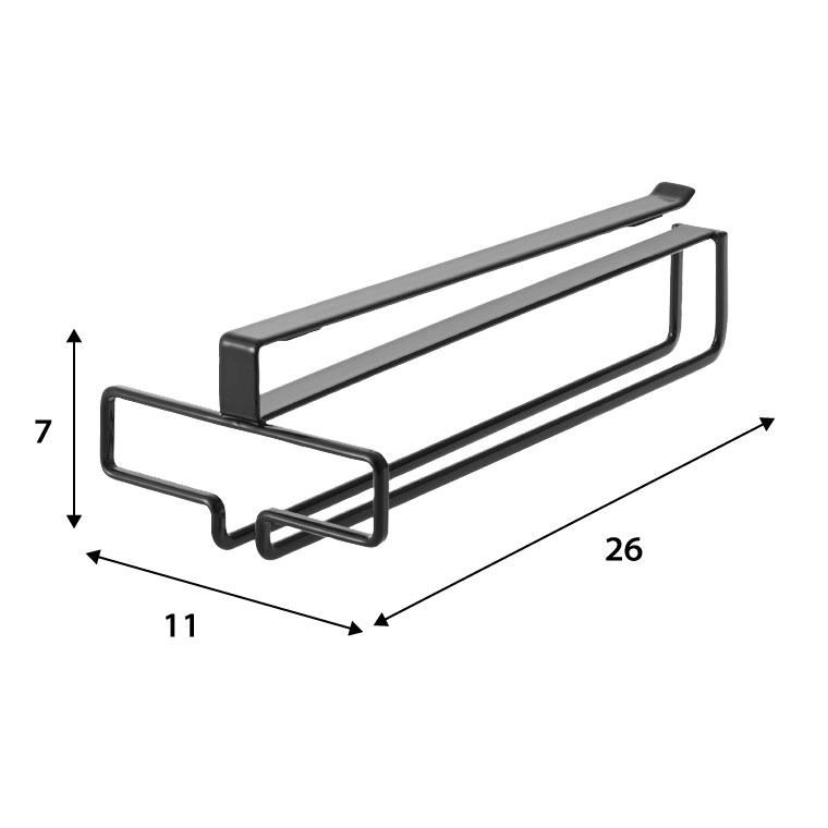 戸棚下ワイングラスハンガー タワー 山崎実業 tower プレート ホワイト/ブラック 2462 2463 タワーシリーズ
