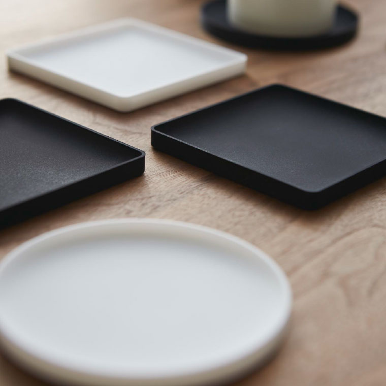 立体コースター 角型 タワー 山崎実業 tower ホワイト/ブラック 2536 2537 タワーシリーズ