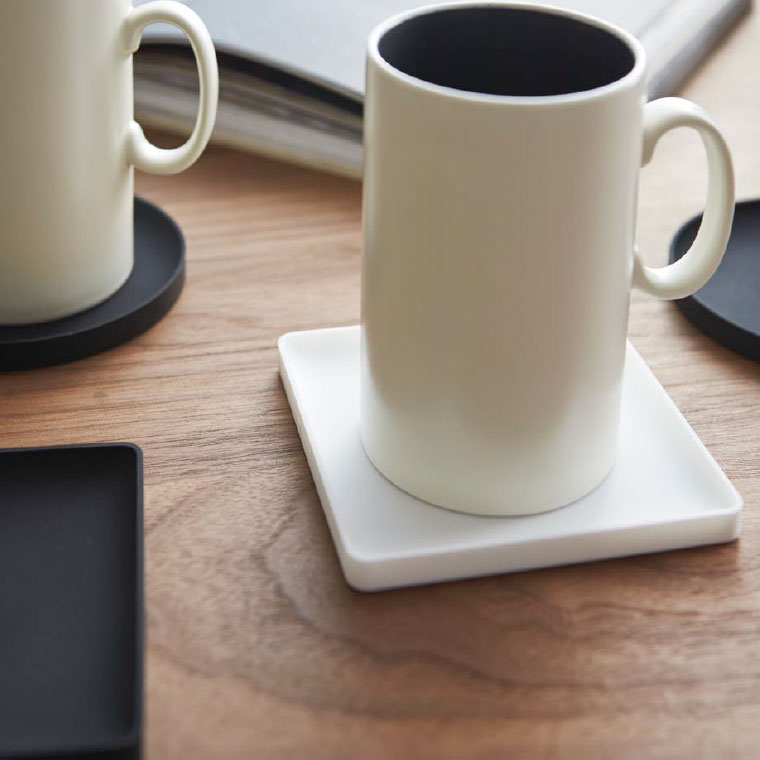 立体コースター 角型 タワー 山崎実業 tower ホワイト/ブラック 2536 2537 タワーシリーズ